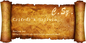Czifrák Szilvia névjegykártya